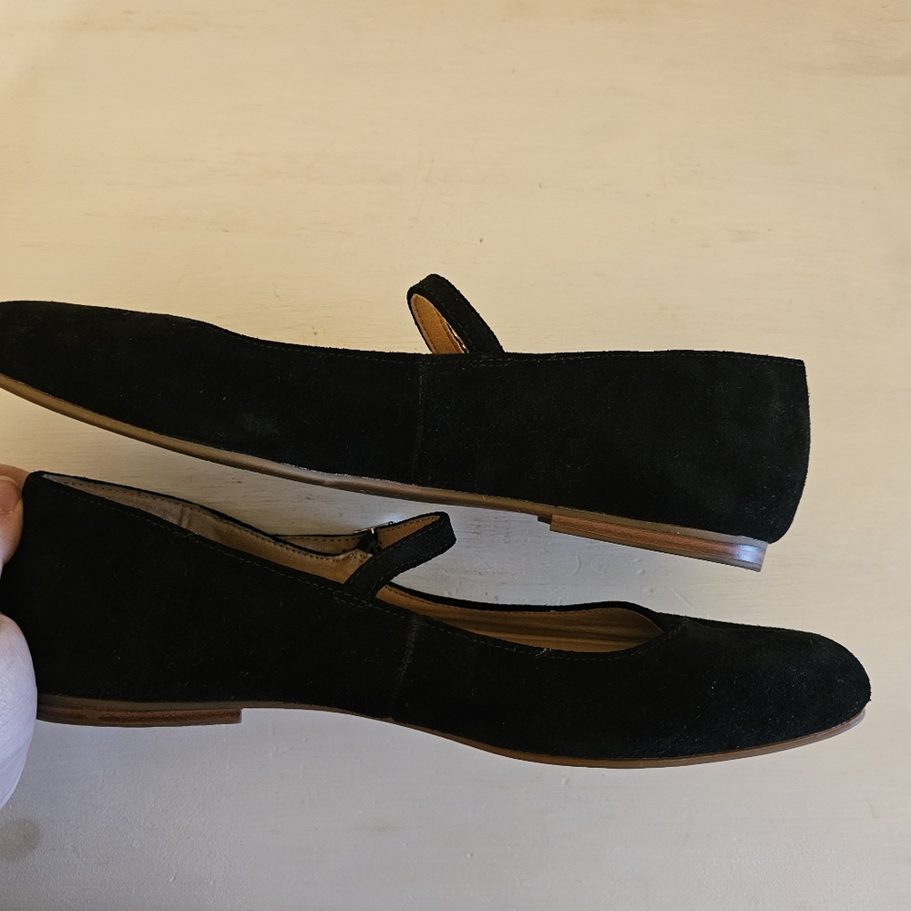 Crown Vintage Sillani Black Suede Mary Jane Ballet Flats 8.5 Balletcore Office - Picture 9 of 9